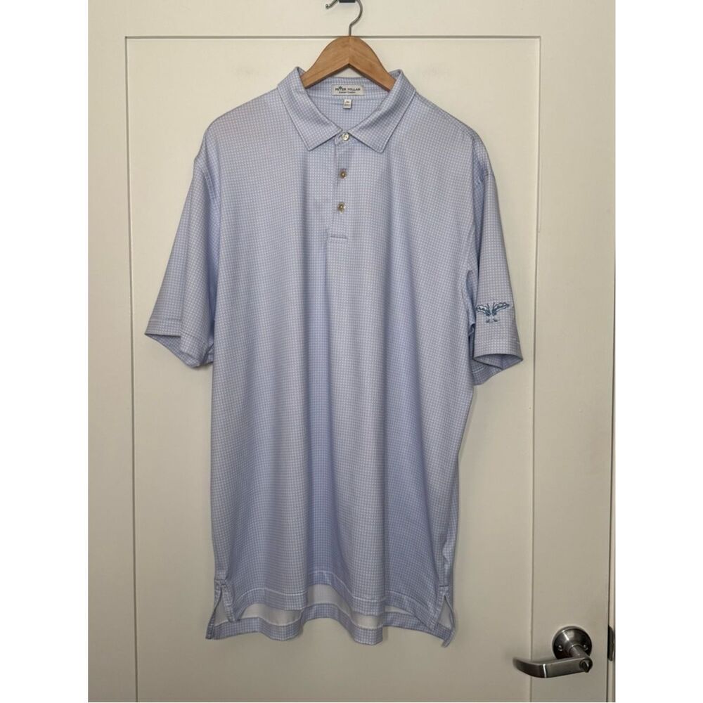 Peter Millar Summer Comfort Polo Shirt Mens Sz XL Blue Short Sleeve Golf Stretch
